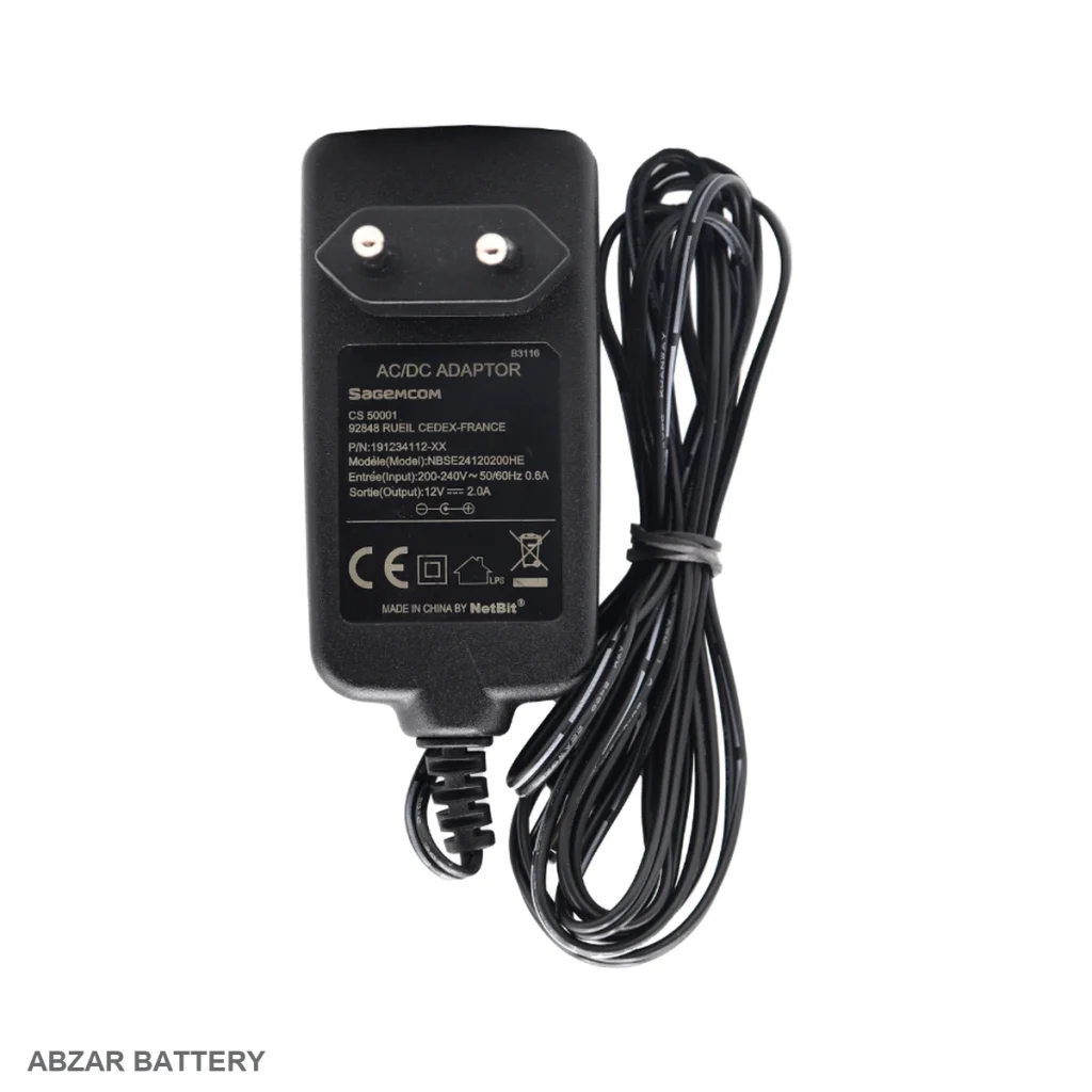 آداپتور 12 ولت 2 آمپر sagem 12 V برای مودم، روتر یا تجهیزات شبکه سازگار