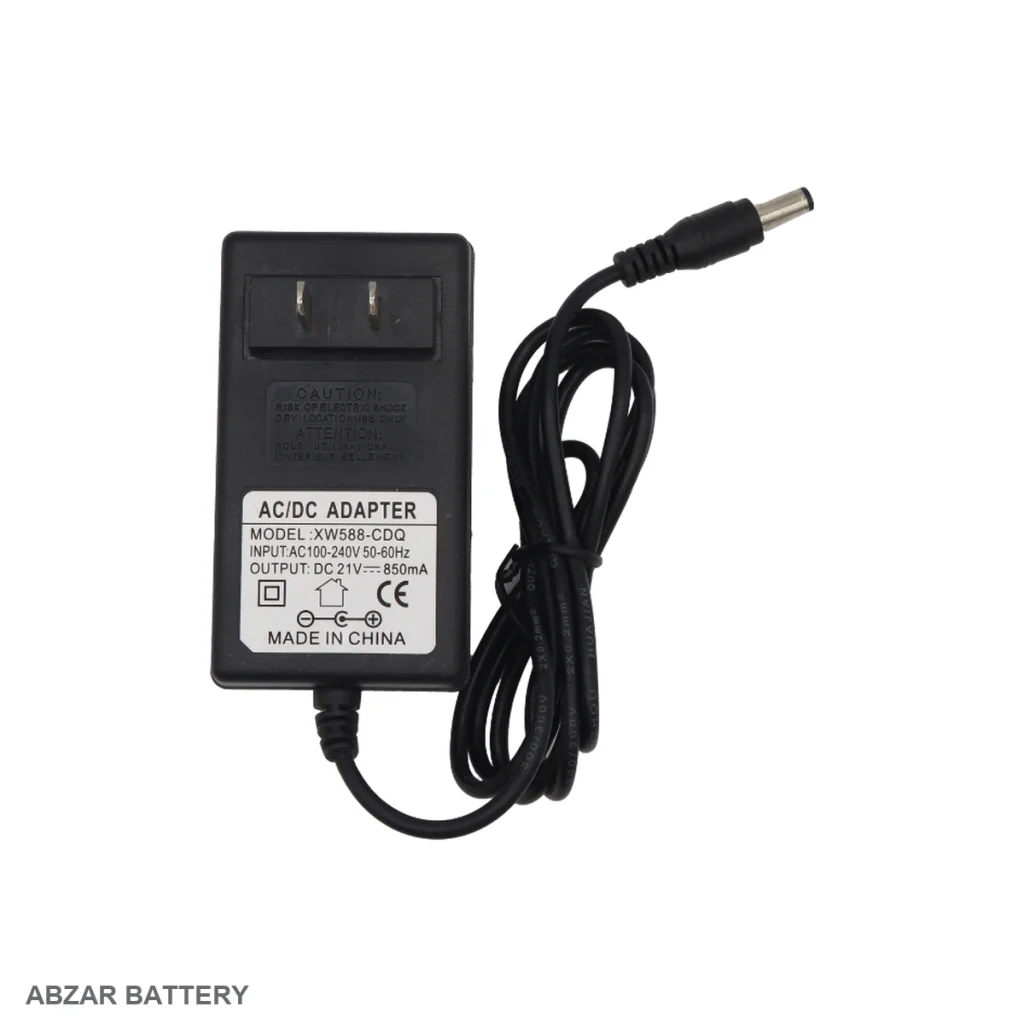 شارژر 21 ولت 830 میلی آمپر مدل XW588 (مخصوص جارو برقی) 21 V برای شارژ باتری لیتیوم‌یون سازگار