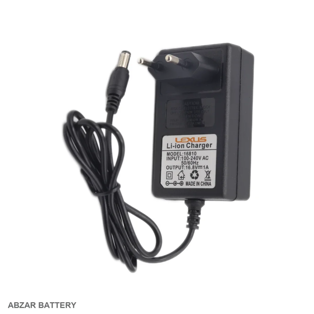 شارژر 16.8 ولت 1 آمپر لکسوس 16.8 V برای شارژ باتری لیتیوم‌یون سازگار